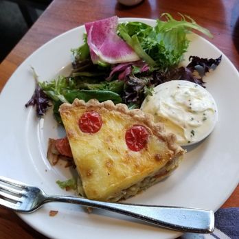 Mildred's Temple Kitchen - Super small portion of quiche for $17. Note the fork for scale. - Breakfast & Brunch Near Me - Toronto, Ontario Mildred's Temple Kitchen - Super small portion of quiche for $17. Note the fork for scale. - Breakfast & Brunch Near Me - Toronto, Ontario