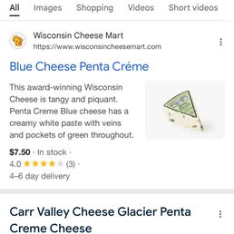 blue cheese penta creme, used in the pistachio salad