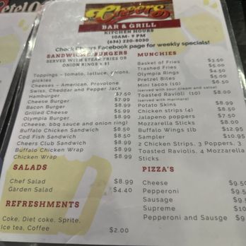 Cheers Bar & Grill - a menu for a restaurant - Bars Near Me - Manchester, Missouri Cheers Bar & Grill - a menu for a restaurant - Bars Near Me - Manchester, Missouri