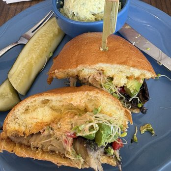 The Breakfast Club - Portobello mushroom burger with potato salad - American Near Me - Castro Valley, California The Breakfast Club - Portobello mushroom burger with potato salad - American Near Me - Castro Valley, California