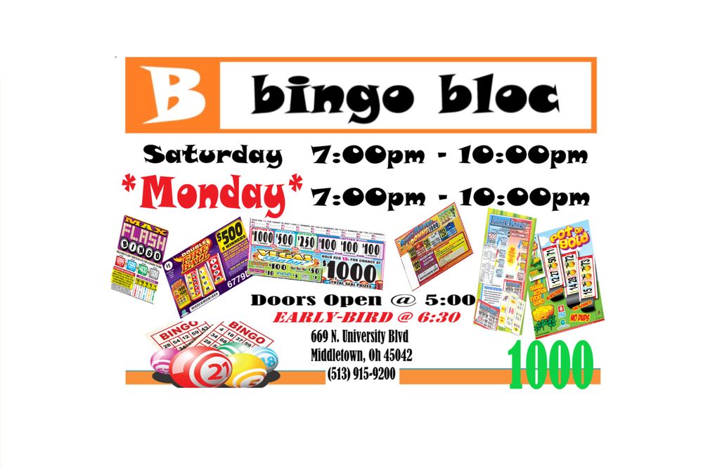 BINGO BLOC Updated October 2024 669 N University Blvd, Middletown