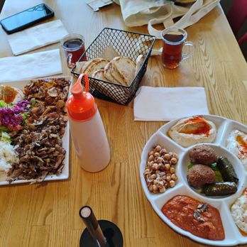 Sultan Kebab & Falafel - Lunch with vegetable plate and combination shawarma - Kebab Near Me - Danville, California Sultan Kebab & Falafel - Lunch with vegetable plate and combination shawarma - Kebab Near Me - Danville, California