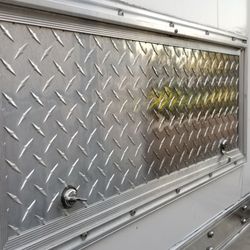 Monster Detail - We polish Aluminum Diamond plate! Before and After....