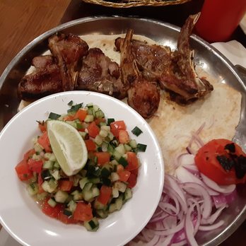Kabobi Grill - Lamb loin chops with salad - Mediterranean Near Me - Chicago, Illinois