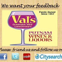Val's Putnam Wines & Liquors - Vals Loves your feedback....