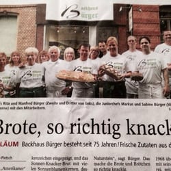 Backhaus Bürger - 75 Jahre Bürger. Qualität setzt sich durch. Gratulation