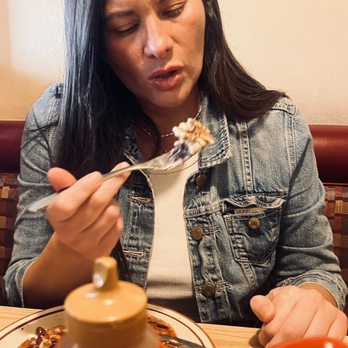 Pancakes R Us - The wife enjoying her massive pancakes! - Desserts Near Me - Costa Mesa, California Pancakes R Us - The wife enjoying her massive pancakes! - Desserts Near Me - Costa Mesa, California