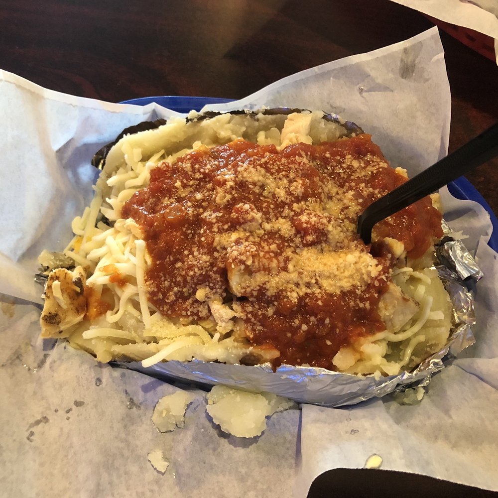 Potato Shack Plus - Chicken Parmesan potato. - Caterers Near Me - College Station, Texas Potato Shack Plus - Chicken Parmesan potato. - Caterers Near Me - College Station, Texas