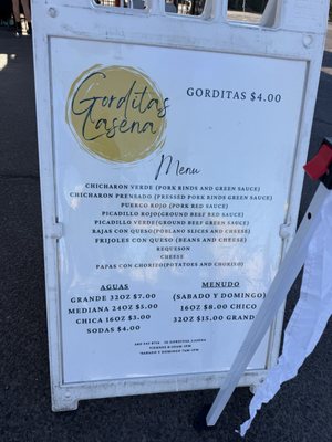 Menu photo 2 Gorditas La Sena Phoenix, AZ