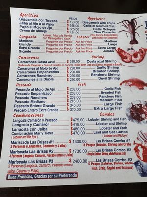 Menu photo 6 Las Brisas Puerto Nuevo, BCN Menu photo 6 Las Brisas Puerto Nuevo, BCN