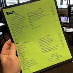Drink menu