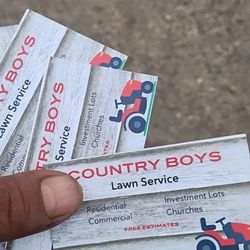 Country Boys Lawn Service - Our business card