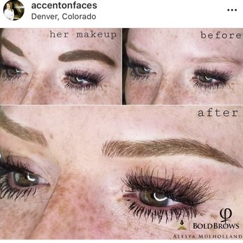Accent On Faces - Before and after micro blading done by Alesya - Permanent Makeup Near Me - Denver, Colorado