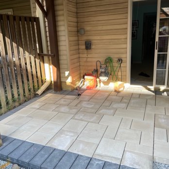 Stoneman Construction & Landscaping - Another view. Techno bloc blue 60 mm pavers - Landscaping Near Me - Alexandria, Virginia