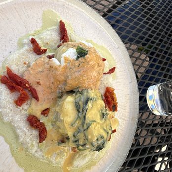 Hummingbird Club - Eggs Sardou with both sauces - Cajun/Creole Near Me - Evergreen, Colorado Hummingbird Club - Eggs Sardou with both sauces - Cajun/Creole Near Me - Evergreen, Colorado