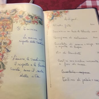 Il Timoniere - Love the hand written menu - Italian Near Me - Rome, RM