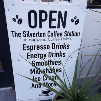 Silverton Coffee Station - a sign for the silverton coffee station - Coffee & Tea Near Me - Silverton, Oregon Silverton Coffee Station - a sign for the silverton coffee station - Coffee & Tea Near Me - Silverton, Oregon