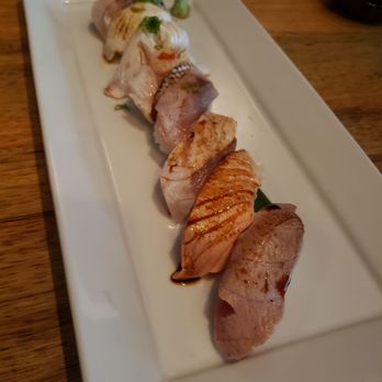 Moon Tree Sushi And Tapas - Nigiri combination (all seared) - Sushi Bars Near Me - Seattle, Washington Moon Tree Sushi And Tapas - Nigiri combination (all seared) - Sushi Bars Near Me - Seattle, Washington