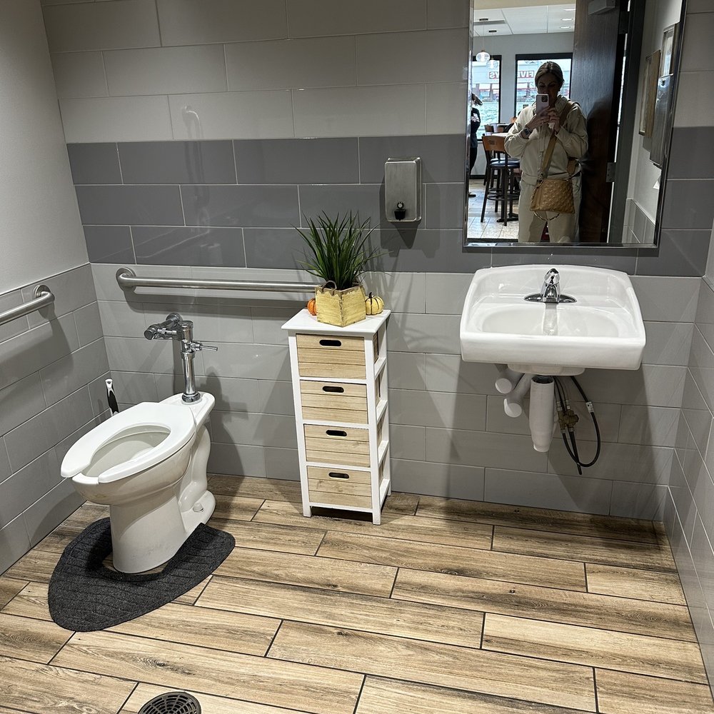 Izzys - I had to take a pic of their bathroom because it was spotless and decorated very cute ! - Sandwiches Near Me - Florence, Kentucky Izzys - I had to take a pic of their bathroom because it was spotless and decorated very cute ! - Sandwiches Near Me - Florence, Kentucky