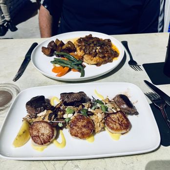 Bon Appetit - Chicken & Red Wine Demi Glacé & Land & Sea (Filet Mignon & Scallops). - New American Near Me - Dunedin, Florida Bon Appetit - Chicken & Red Wine Demi Glacé & Land & Sea (Filet Mignon & Scallops). - New American Near Me - Dunedin, Florida