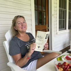 Thanksgiving Farm Winery - Relaxing on porch checking out the menu of wines!