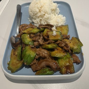 Garden Cafe - Bitter Melon Beef over Rice - Hong Kong Style Cafe Near Me - Castro Valley, California Garden Cafe - Bitter Melon Beef over Rice - Hong Kong Style Cafe Near Me - Castro Valley, California