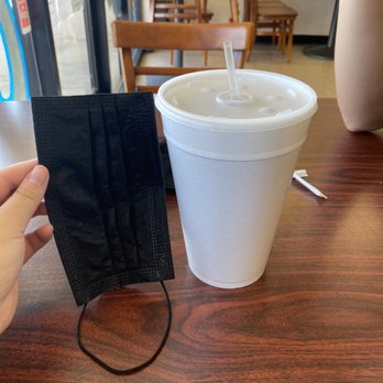 Tugboat Fish & Chips - Large drink; mask for comparison - Seafood Near Me - Fair Oaks, California