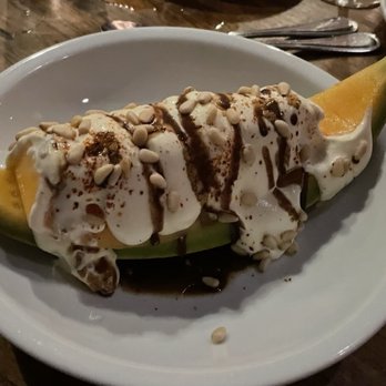 FIG - Melon with Sherry Sabayon, brown butter, pine nuts and lime - New American Near Me - Charleston, South Carolina FIG - Melon with Sherry Sabayon, brown butter, pine nuts and lime - New American Near Me - Charleston, South Carolina