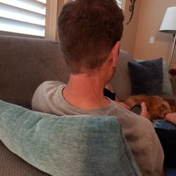 Great Clips - This is what they did to my husband's hair, how ridiculous is this?? Pretty bad and can't even follow a straight line