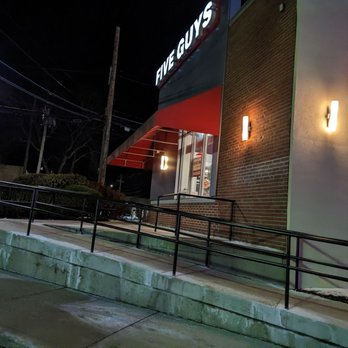 Five Guys - Ramp entrance - Burgers Near Me - Newton, Massachusetts