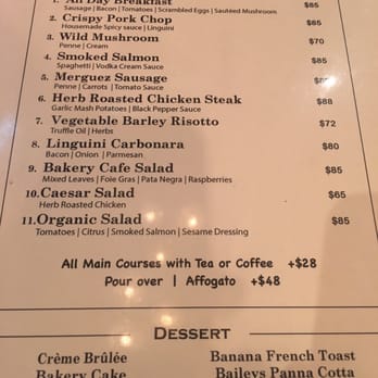 Bakery Cafe - Two vegetarian dishes at least. Dessert comes at an additional HKD 38. Baileys Panna Cotta sounds too tempting!! - Bakeries Near Me - Hong Kong, HK