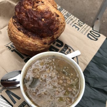 Grand Central Bakery - Beecher's cheese and scallion bun & lentil soup for lunch. - Bakeries Near Me - Portland, Oregon