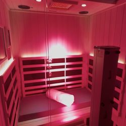 Planet Sun Tanning & Wellness Salon - Clearlight Infrared Sauna with added redlight therapy.