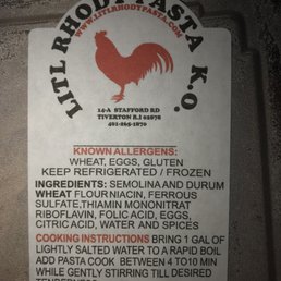 a list of ingredients