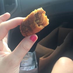 Harding's Market - Mozzarella stick we got that has OBVIOUSLY been sitting out for hours. Should not have been served food like this.