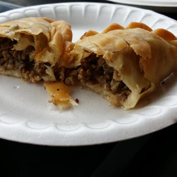 ACA Grill - Closeup and inside of beef empanada shared with Vienna. It was yummy! - Argentine Near Me - Los Angeles, California