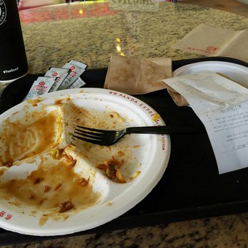 Panda Express - Finished my food, as you can see!  I ordered the chow mein with mushroom chicken and broccoli beef. - Chinese Near Me - Garden City, Idaho