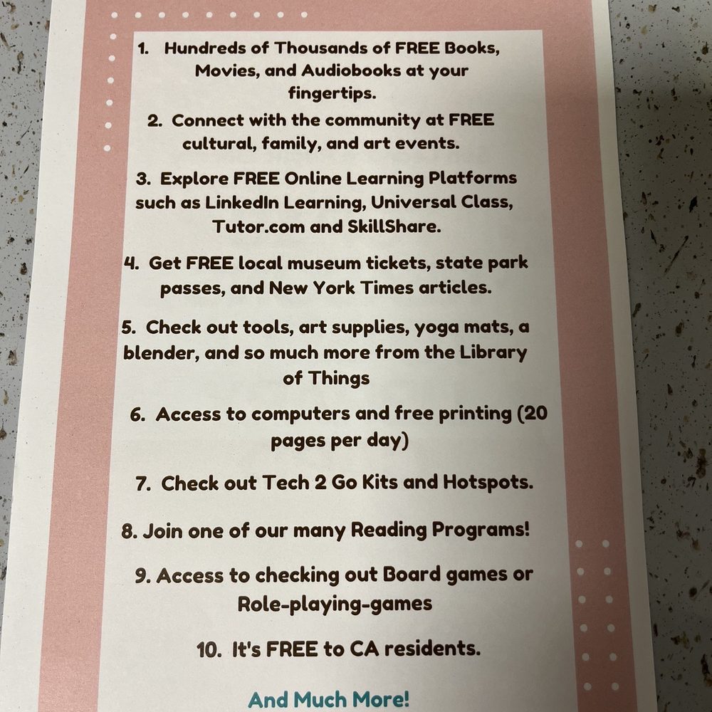 San Leandro Library - Main Library - Ten reasons to get a library card - Libraries Near Me - San Leandro, California San Leandro Library - Main Library - Ten reasons to get a library card - Libraries Near Me - San Leandro, California