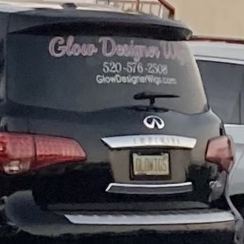 Glow Designer Wigs - This advertising blocked the driver from seeing me and this vehicle pushed my car backwards. - Wigs Near Me - Tucson, Arizona