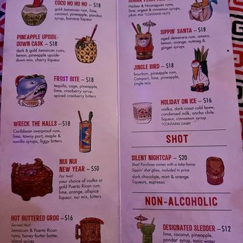 The Grass Skirt - Sippin' santa menu - Tiki Bars Near Me - San Diego, California The Grass Skirt - Sippin' santa menu - Tiki Bars Near Me - San Diego, California