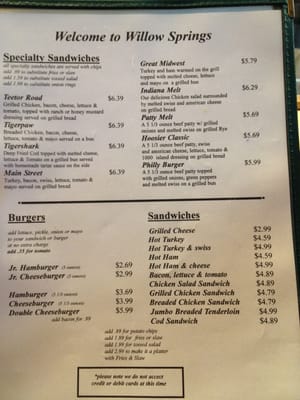 Menu photo 4 Willow Springs Hagerstown, IN Menu photo 4 Willow Springs Hagerstown, IN