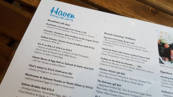 Menu photo 5 Haven Specialty Coffee Surry Hills, NSW