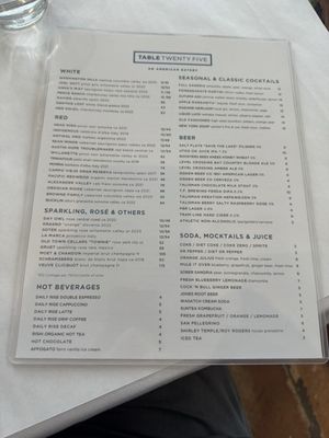Menu photo 8 Table Twenty Five Ogden, UT
