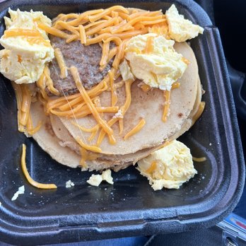 Biscuitville - Pancakes, Turkey sausage and eggs - Southern Near Me - Burlington, North Carolina