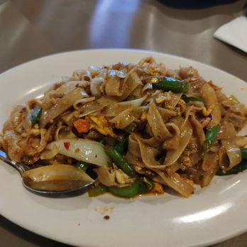 Thai Basil Restaurant - Drunken noodles Thai spicy. Could have been a bit spicier. - Thai Near Me - Sevierville, Tennessee