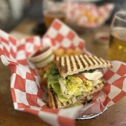 Drake's Barrel House - Delicious Caprese sandwich & tots