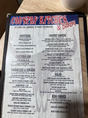 Menu photo 1 Country Kitchen And Bakery Lampasas, TX Menu photo 1 Country Kitchen And Bakery Lampasas, TX