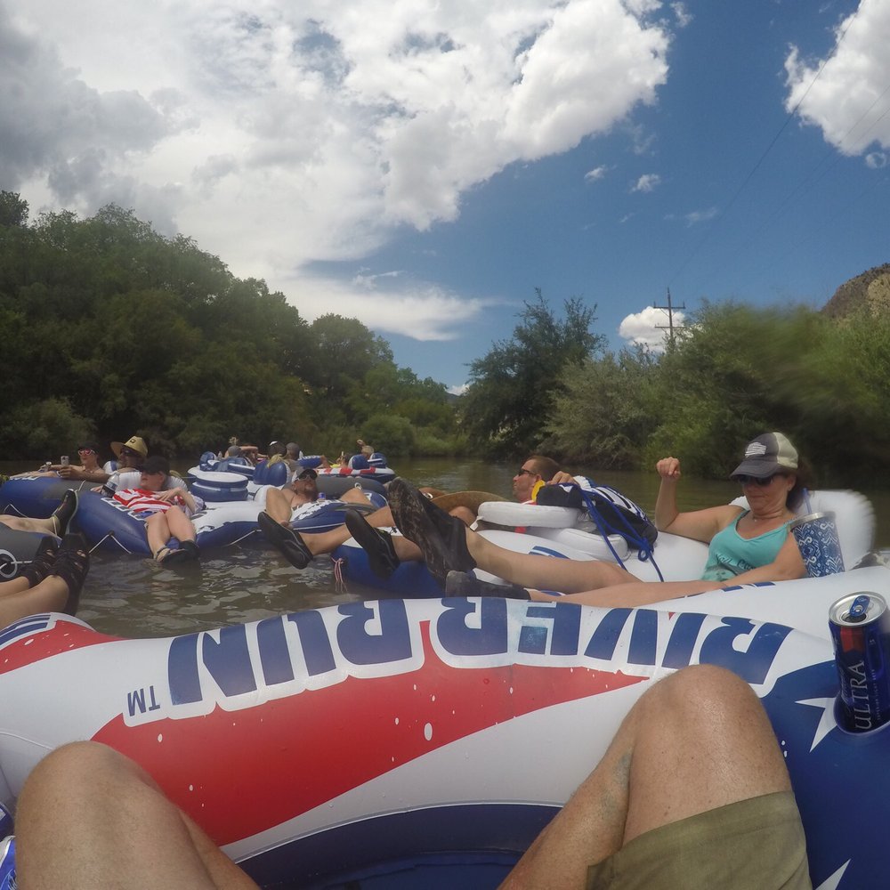 Floating the river Floating the river