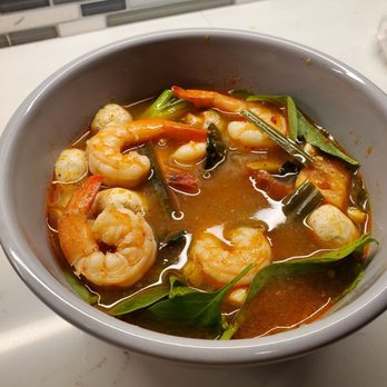 Thai Curry Pizza - Tom Yum Spicy Shrimp soup - Pizza Near Me - Long Beach, California Thai Curry Pizza - Tom Yum Spicy Shrimp soup - Pizza Near Me - Long Beach, California