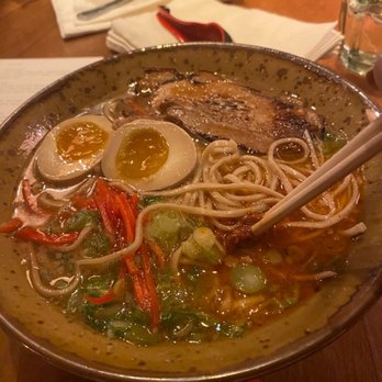 Strange Bird - Tonkatsu Ramen with spice on the side. - Tiki Bars Near Me - Indianapolis, Indiana Strange Bird - Tonkatsu Ramen with spice on the side. - Tiki Bars Near Me - Indianapolis, Indiana